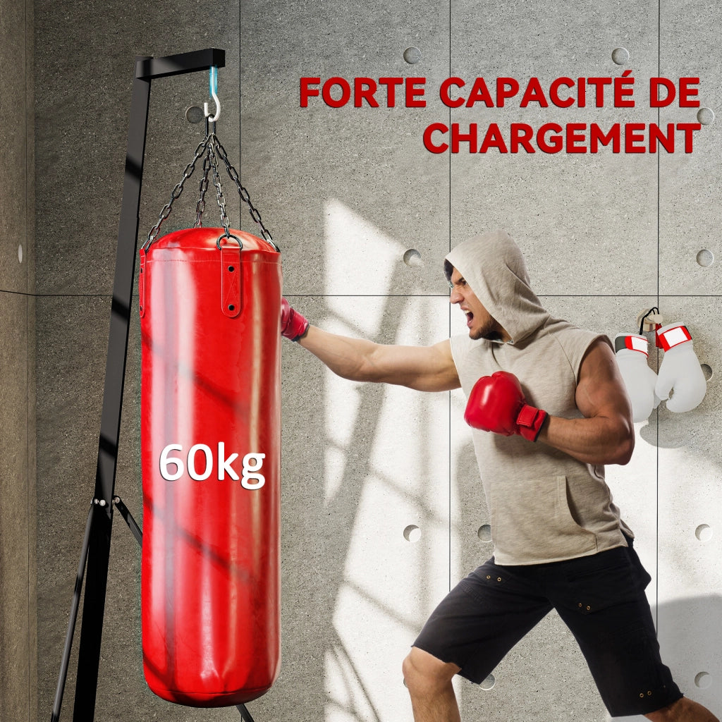 Supporto per sacco da boxe regolabile ¨C zephmum ¨C nero, acciaio, max. 60 Kg
