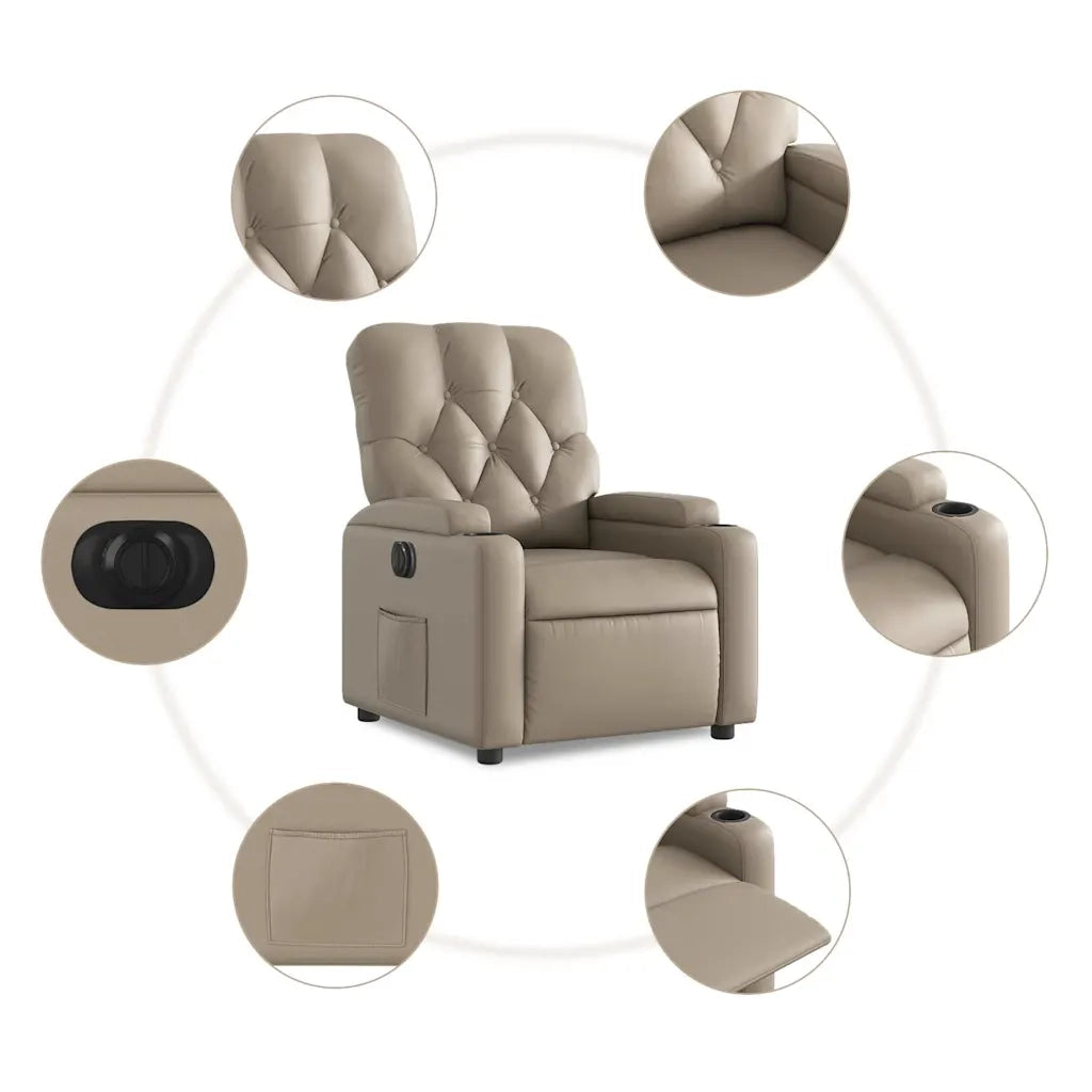 Poltrona Reclinabile Elettrica Cappuccino in Similpelle 3204764