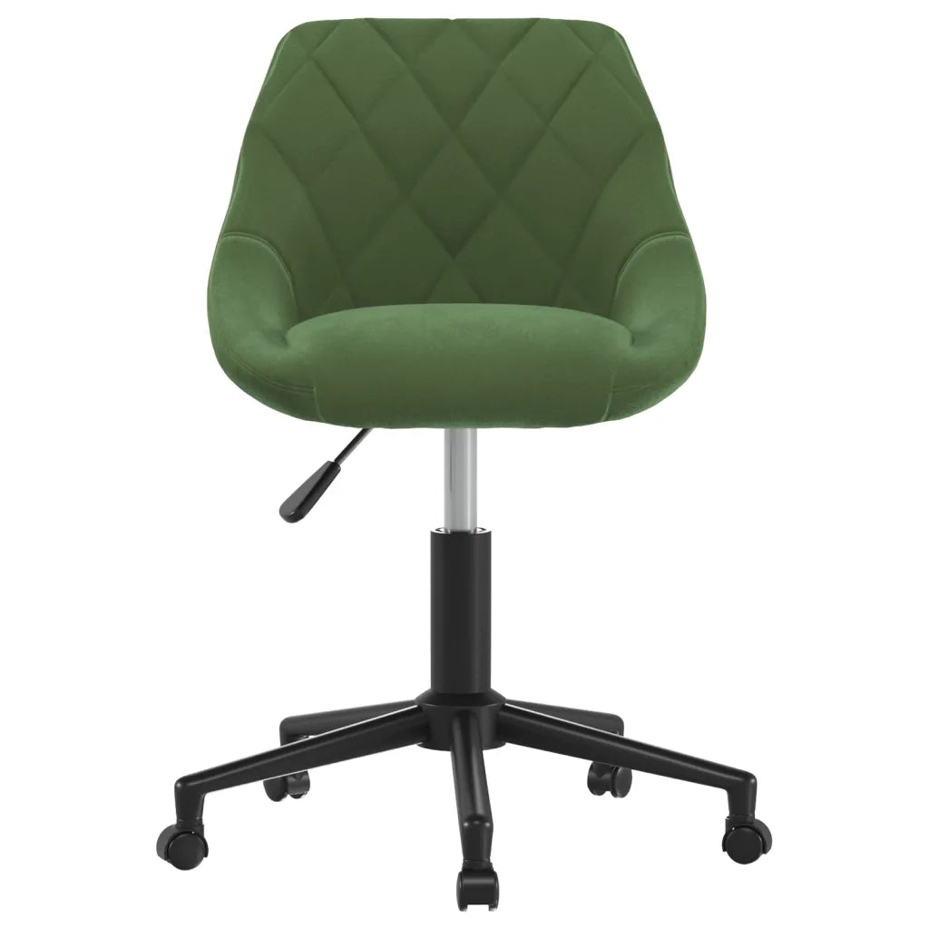 Sedia da Ufficio Girevole Verde Scuro in Velluto