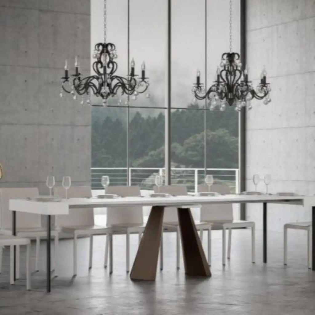 Consolle allungabile 90x40/300 cm Diamante bianco frassino telaio orso