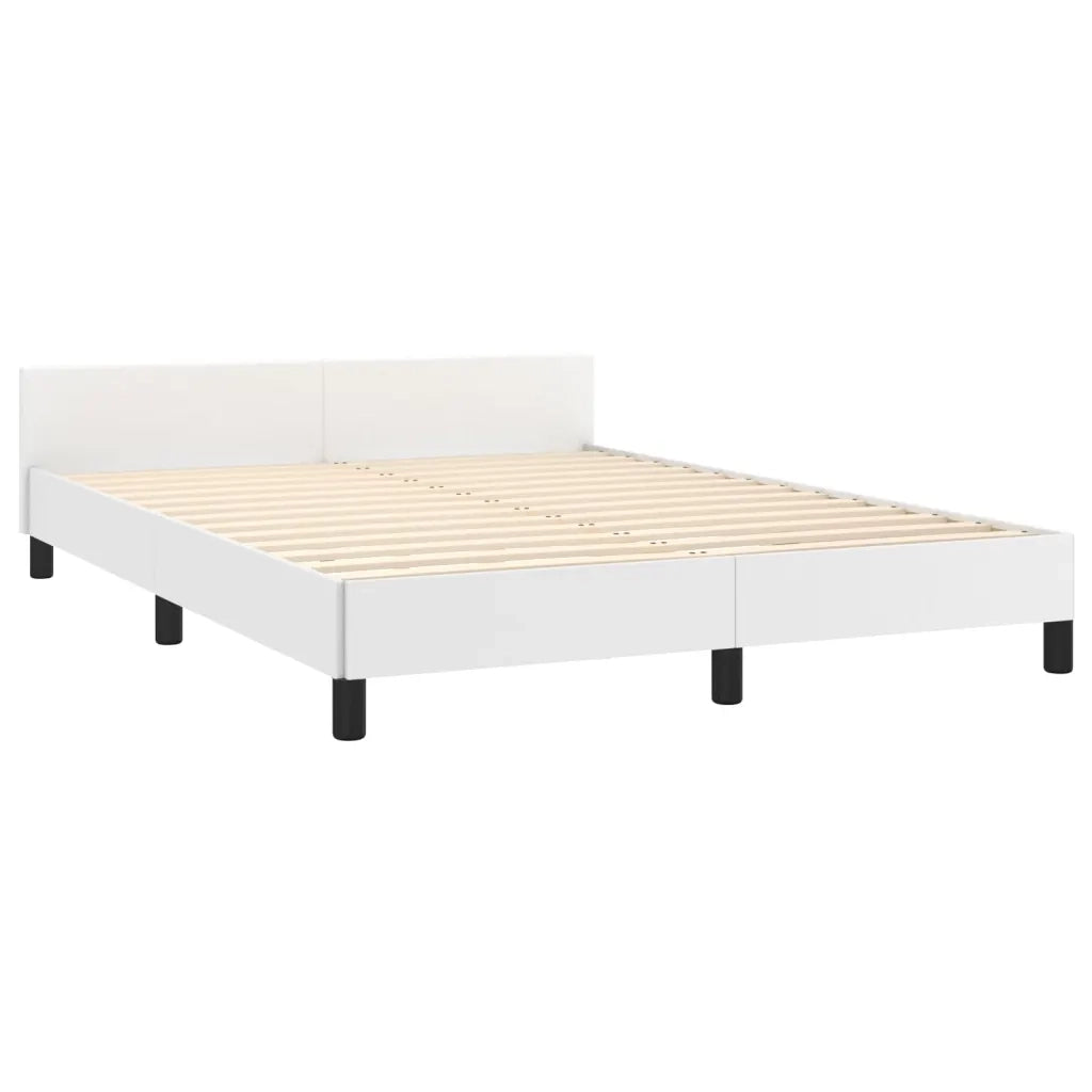 Giroletto con Testiera Bianco 140x190 cm in Similpelle 3125568