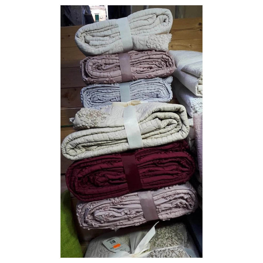 Trade Shop - Trapunta Matrimoniale Alta Qualità Con Ricamo Al Bordo Colore Fantasia Casuale -