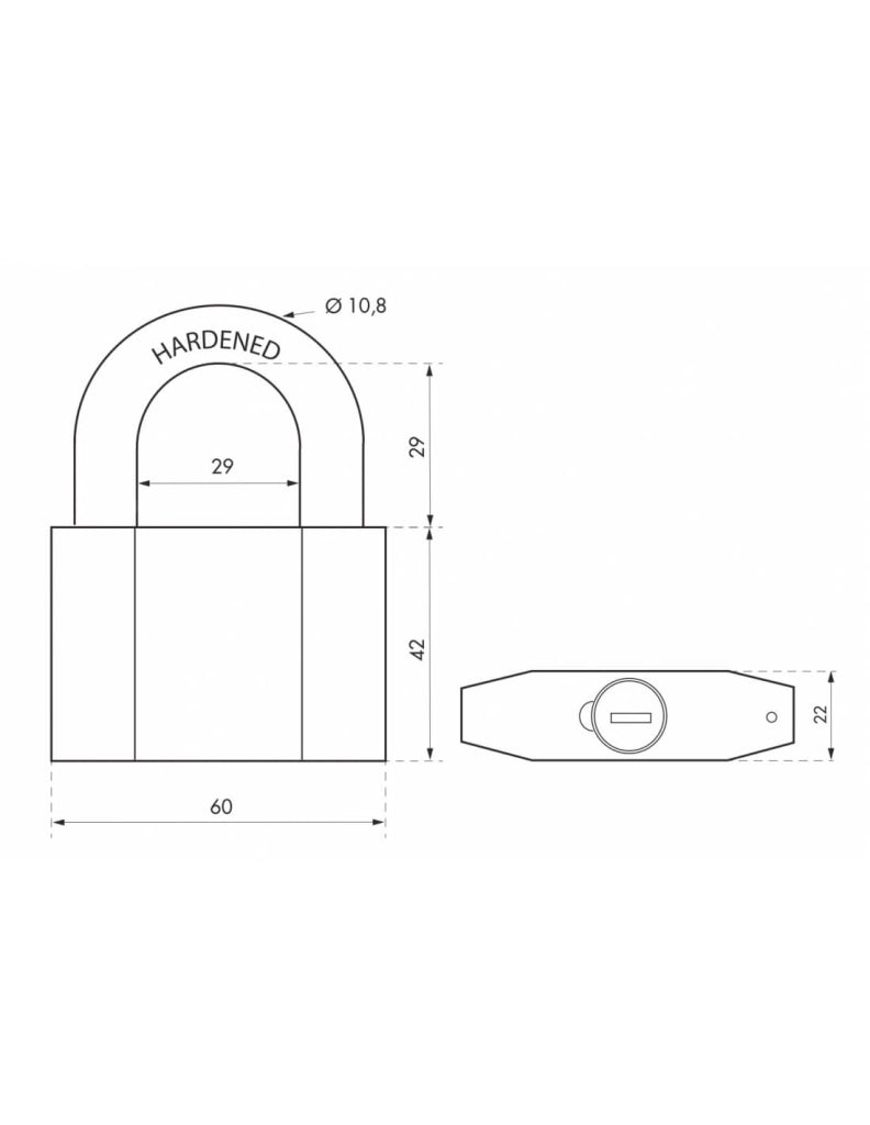 Lucchetto OCTO 60 mm in acciaio, per esterno, 3 chiavi – THIRARD