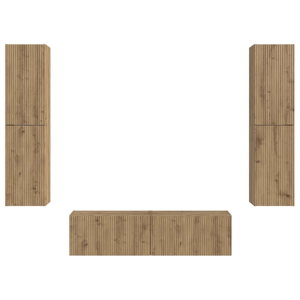 Set mobile TV 6 pcs Rovere artigianale Legno multistrato