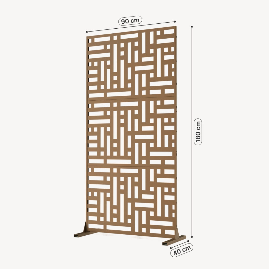 Pannello Divisorio Bernalda Struttura Traforata in Acciaio 180 x 90 cm Marrone casa.pro