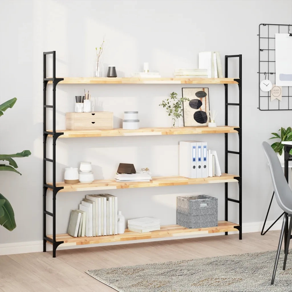 4 pz Mensole da Parete | Scaffali a Parete | Ripiano a parete 160x20x4 cm Legno Acacia Non Trattato