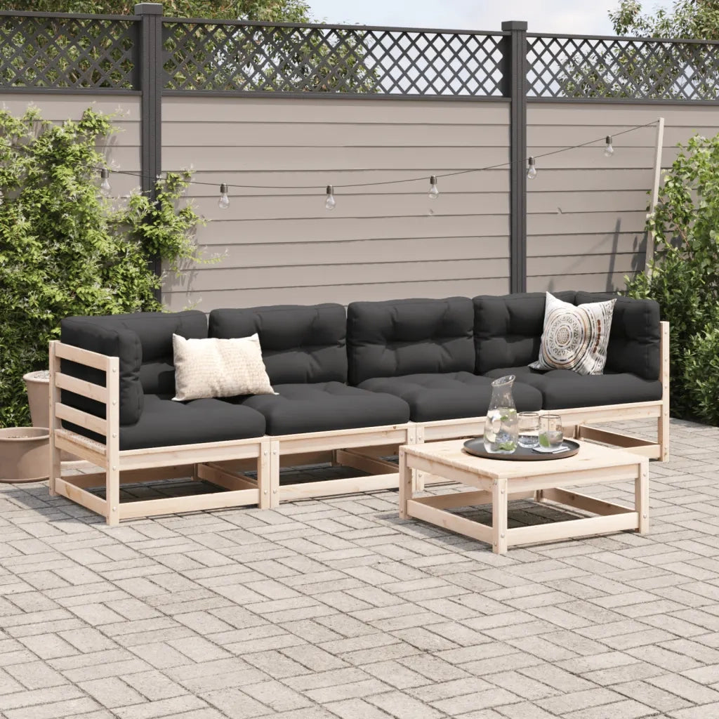 Set Divani da Giardino 5 pz | Set Salotto da Giardino in Legno Massello di Pino