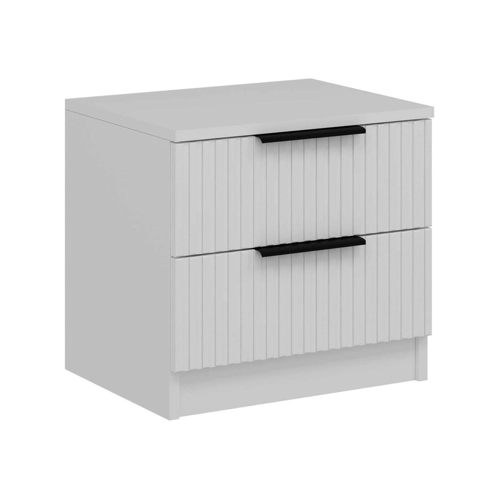 Meranti, Comodino un Ripiano, 50x40x47h cm Bianco