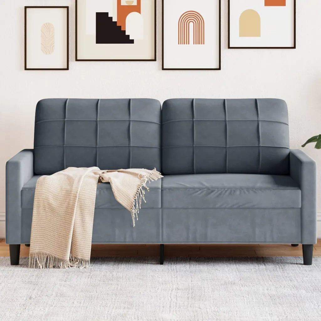 Divano | Divano da soggiorno | Sofa a 2 Posti grigio scuro140 cm in Velluto