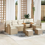 Set Divano da Giardino con cuscino 10 pcs Beige e Crema