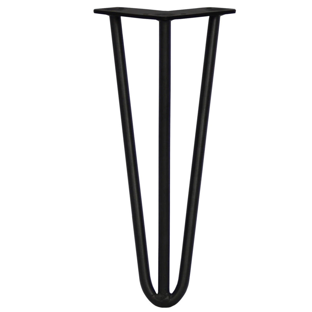 4 Gambe per Tavolo a Forcina SkiSki Legs 30,5cm Acciaio Nero 3 Rebbi 12mm