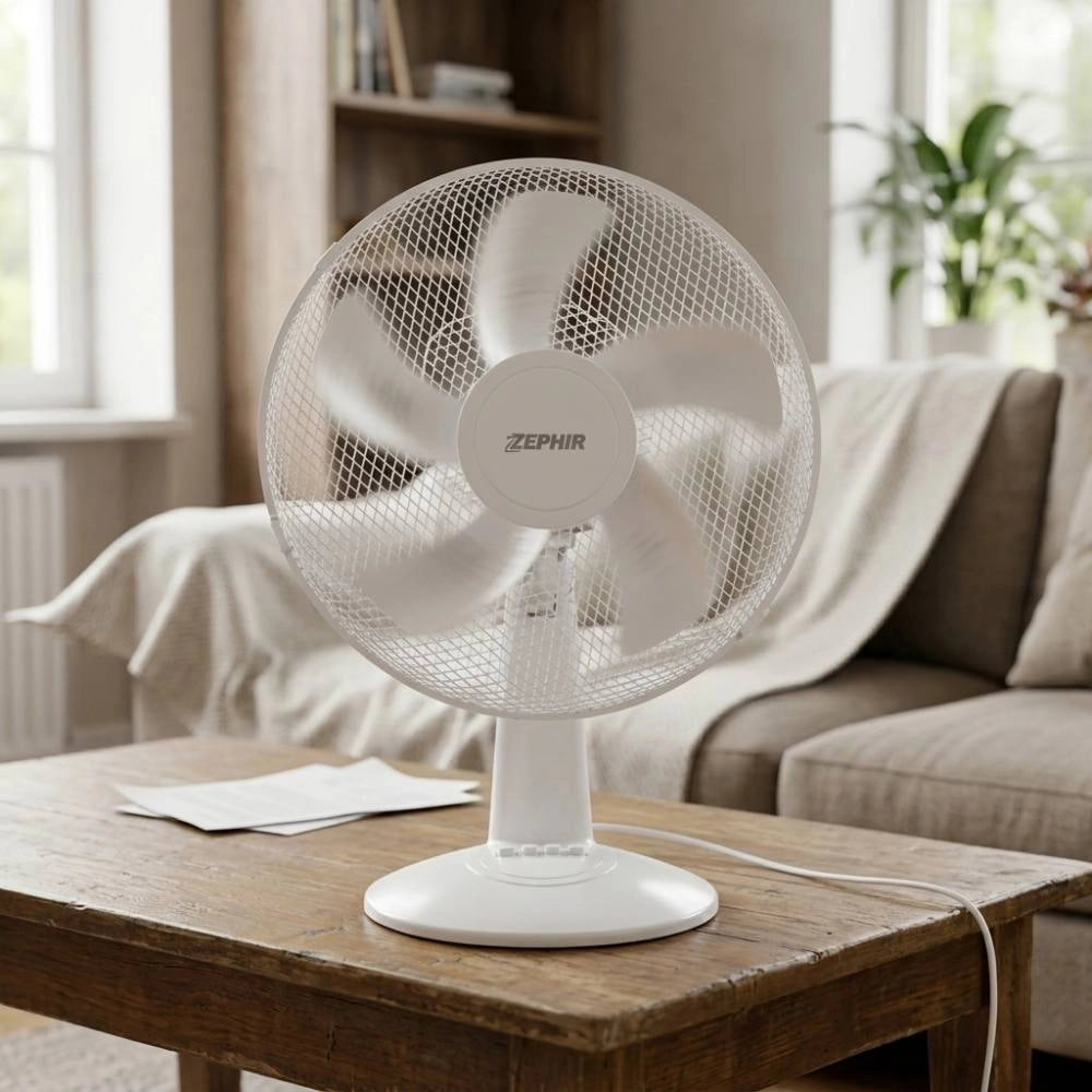 Ventilatore da tavolo zephir pbi405 45w 5 pale 40 cm 3 velocità