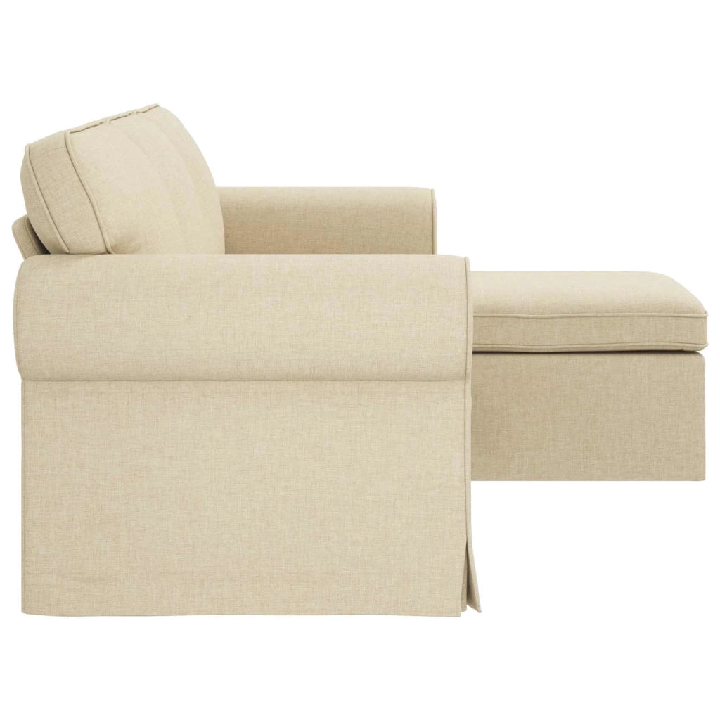 Divano Crema 215 x 138 x 80 cm Tessuto