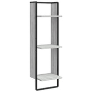 Scaffale Parete | Ripiano a parete | Mensola a parete 3 Ripiani Grigio Sonoma 30x25x100cm Multistrato