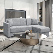 Divano letto Oasis con penisola contenitore reversibile tessuto grigio 200x134x80H