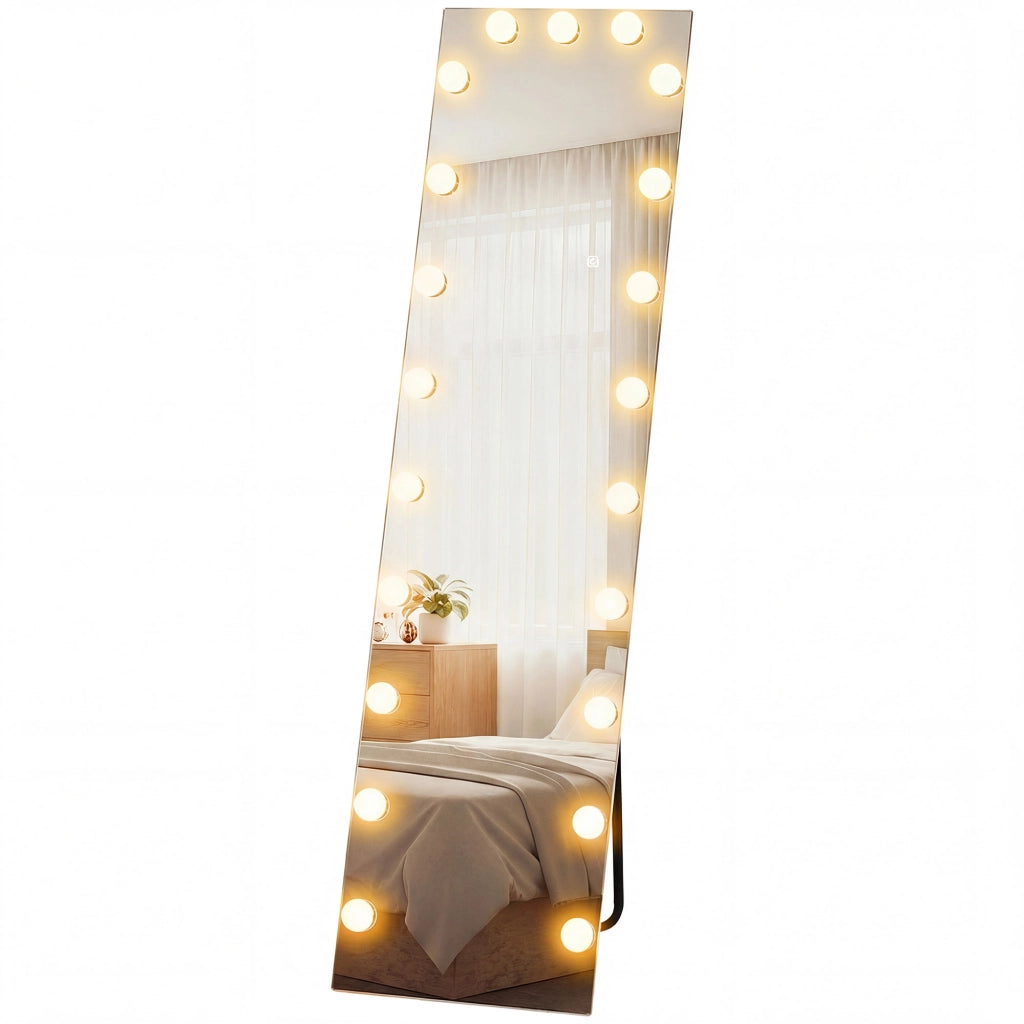 Specchio LED con supporto RGB 21 luci ¨C zephmum ¨C bianco 150x40 cm