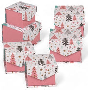 Set di regali con coperchio - 6 pezzi - Ripiegabile - 11 x 10,8 x 8,6 cm / 8 x 7,9 x 6,1 cm - Cadeaudozze