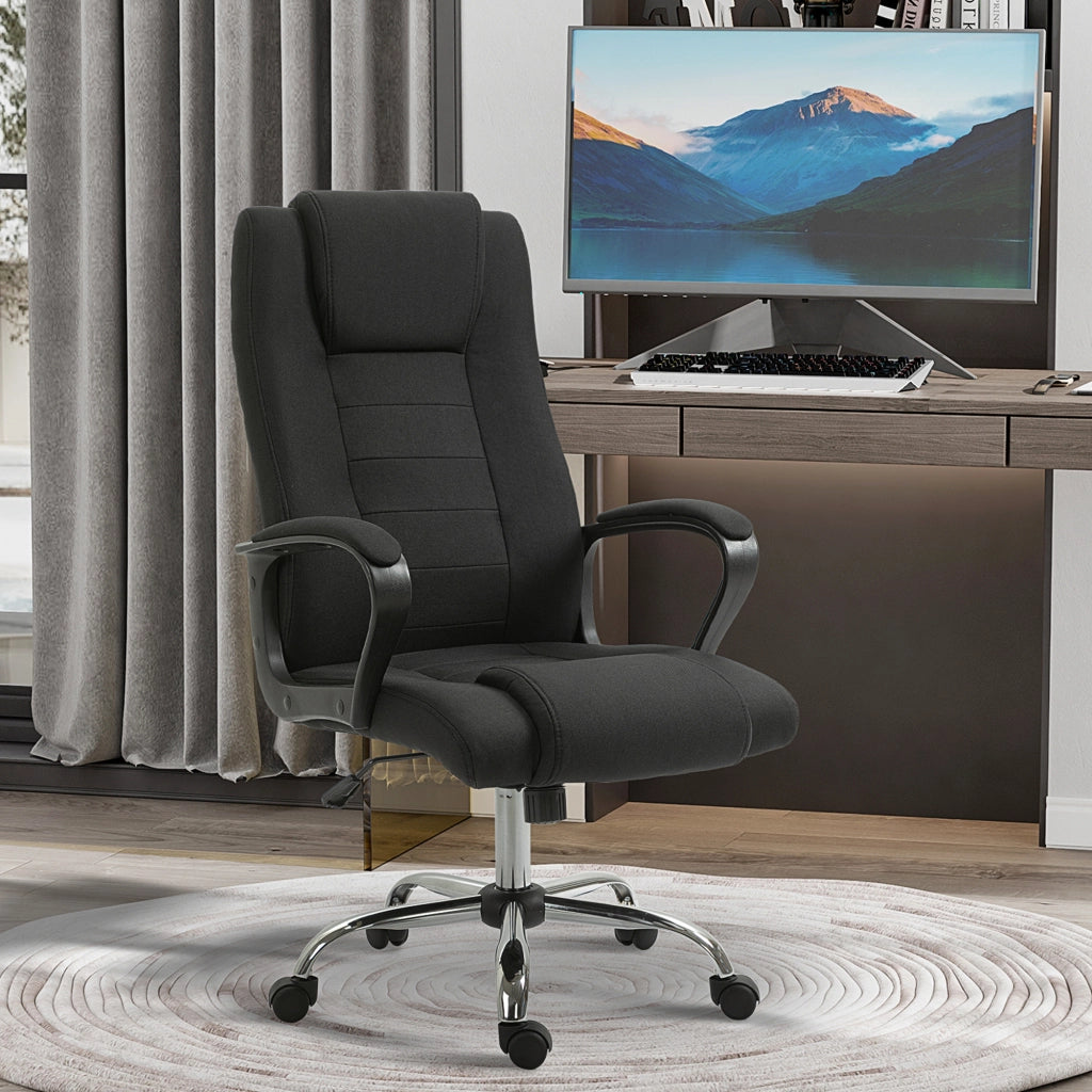 Sedia da ufficio ergonomica con braccioli ¨C zephmum ¨C nero, tessuto, altezza regolabile