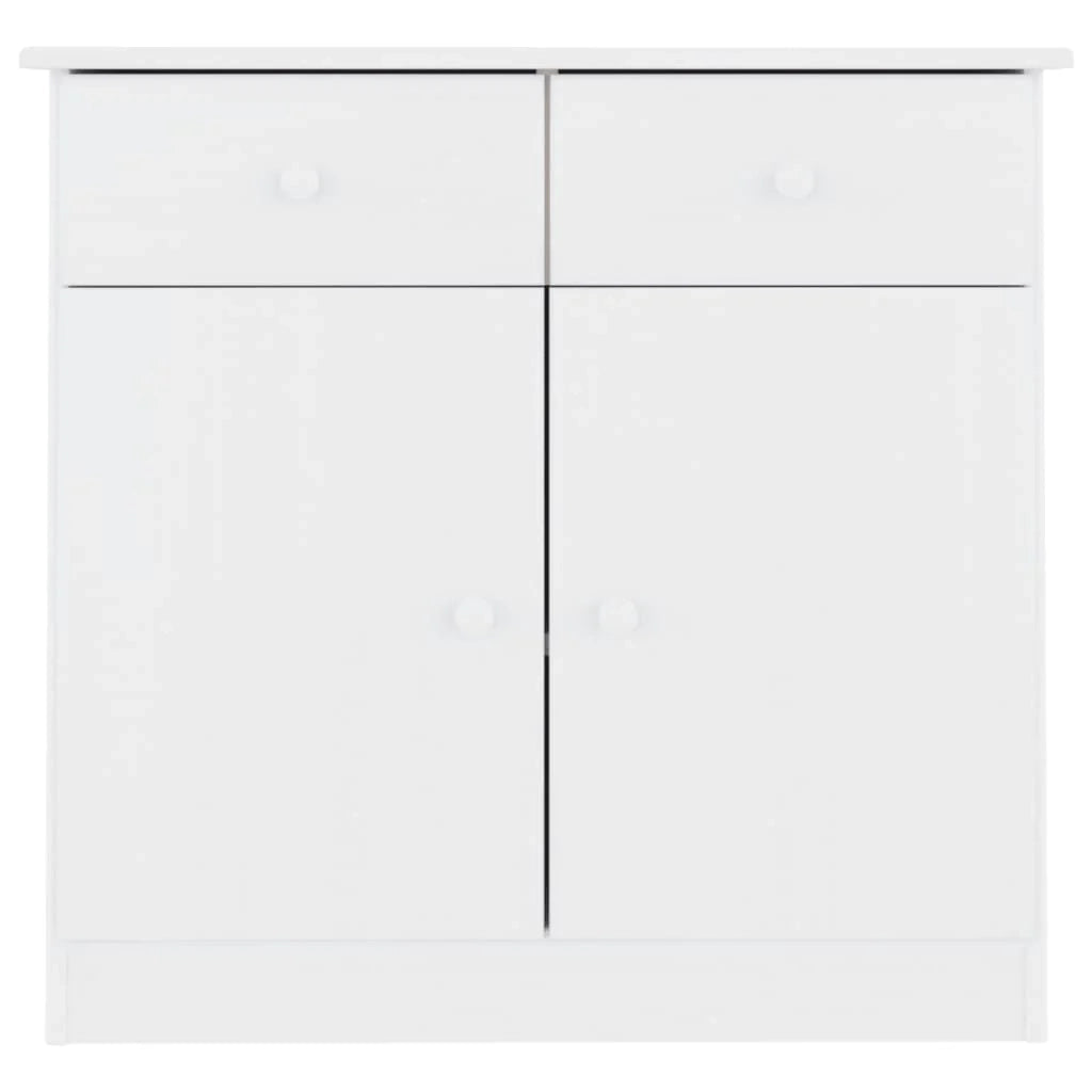 ALTA 77 x 35 x 73 cm Credenza in legno massello di pino bianco cassettiera mobile contenitore organizer per cucina soggiorno salotto