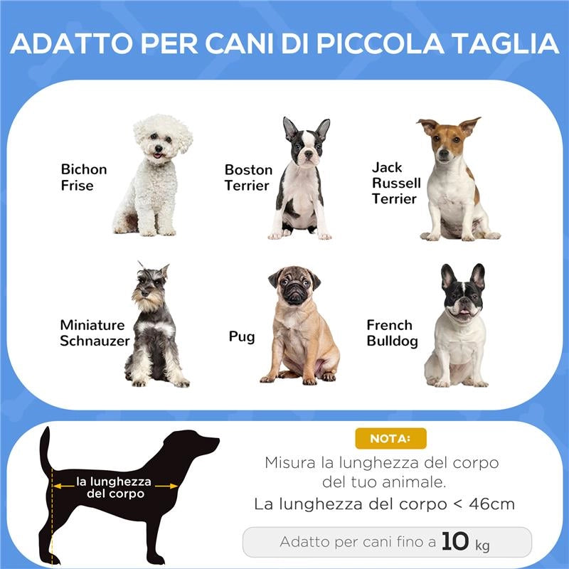 BRANDINA PER CANI PICCOLI PIEGHEVOLE PER INTERNO ED ESTERNO METALLO E TESSUTO OXFORD 71X58X20 CM GRIGIO