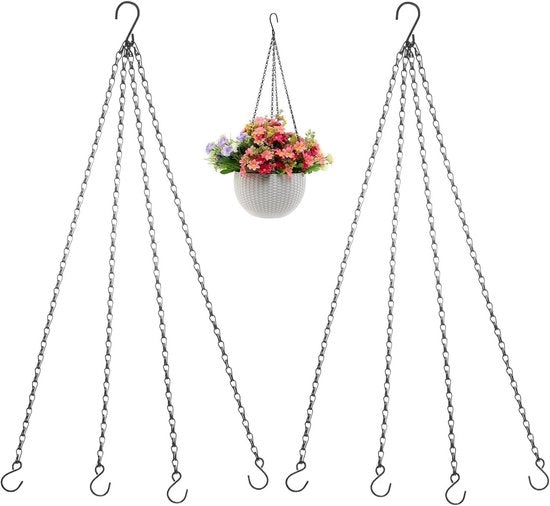 Set di sostegni per piante in metallo da 2 pezzi neri - 58 cm