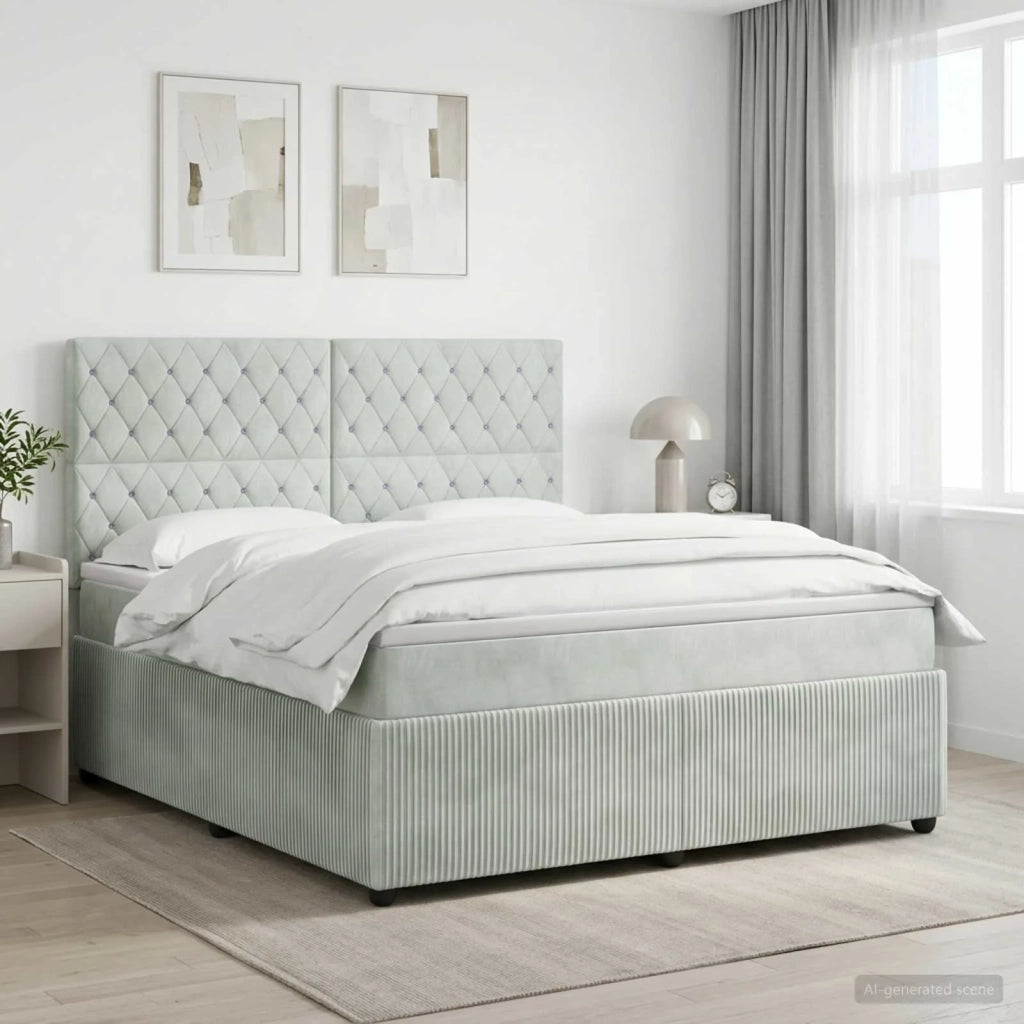 Letto box spring con materasso Grigio Chiaro 140 x 200 cm 3454613