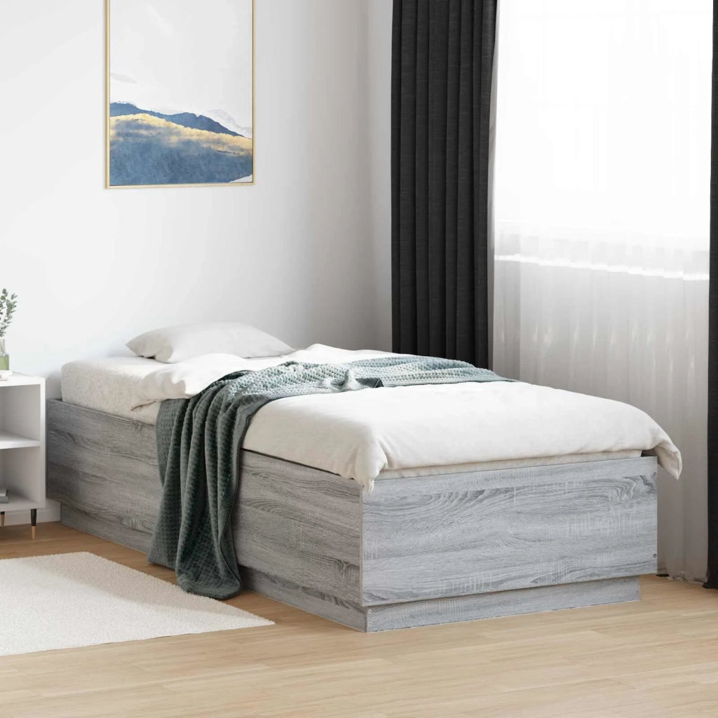 Letto con LED Sonoma grigio 80 x 200 cm Legno ingegnerizzato 3429569