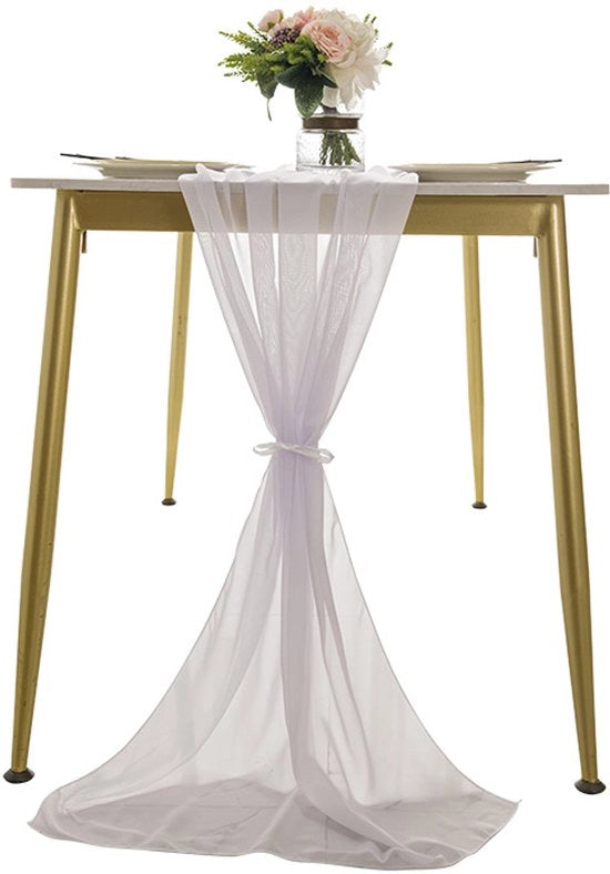Tavolo da pranzo chiffon - Tavolo da pranzo romantico - Decorazioni per compleanni - Decorazioni per matrimoni - Decorazioni per feste - Lavabile - 70 x 300 cm