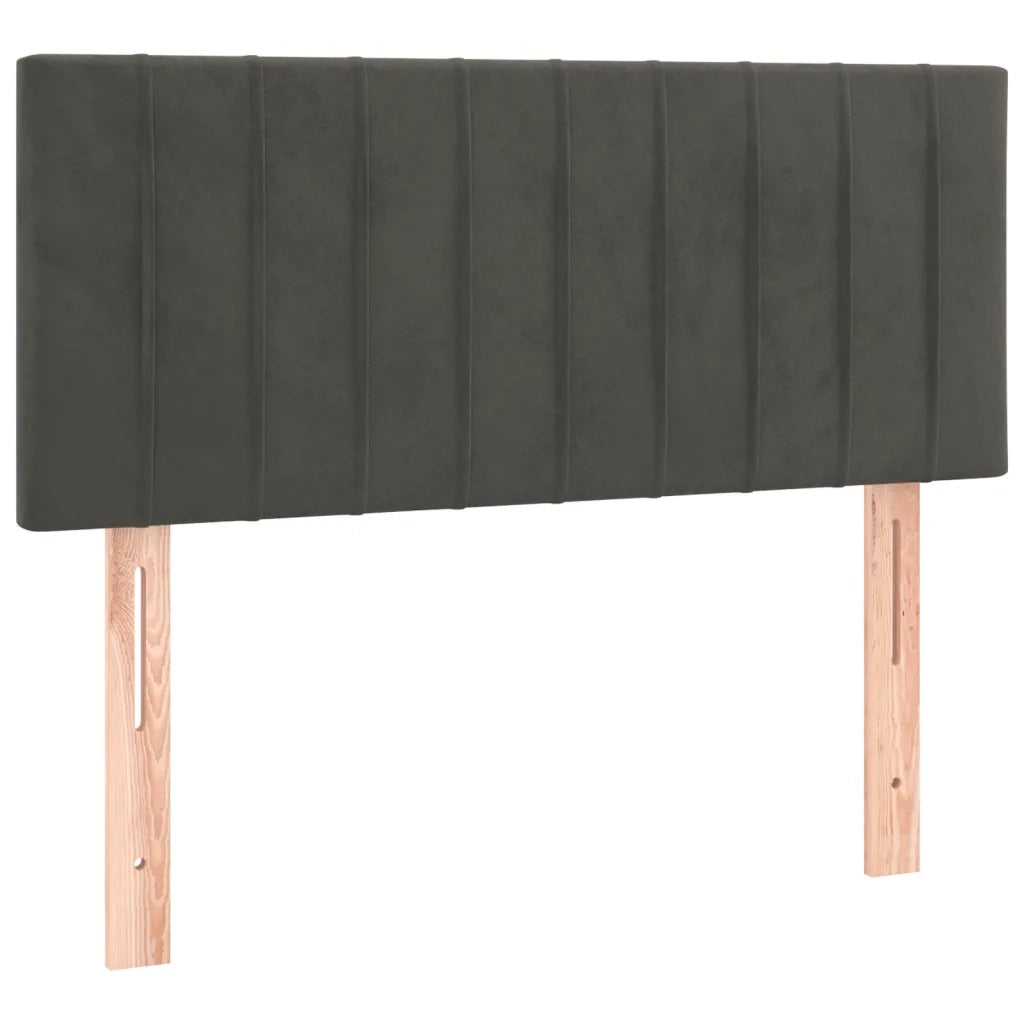 Letto a Molle con Materasso e LED Grigio Scuro 80x200cm Velluto 3134490