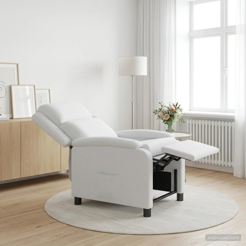 Divano Sedia-Poltrona reclinabile Bianco Tessuto 495385