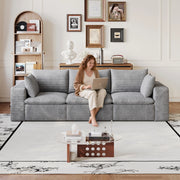 Divano Cloud 260 cm in Velluto a Coste ¨C MINIMAL ¨C Grigio Scuro, Imbottito, Senza Montaggio