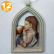 Trade Shop - Bomboniera Comunione Bambina Arco Eucarestia Calice Bianco Ceramica Appendino -