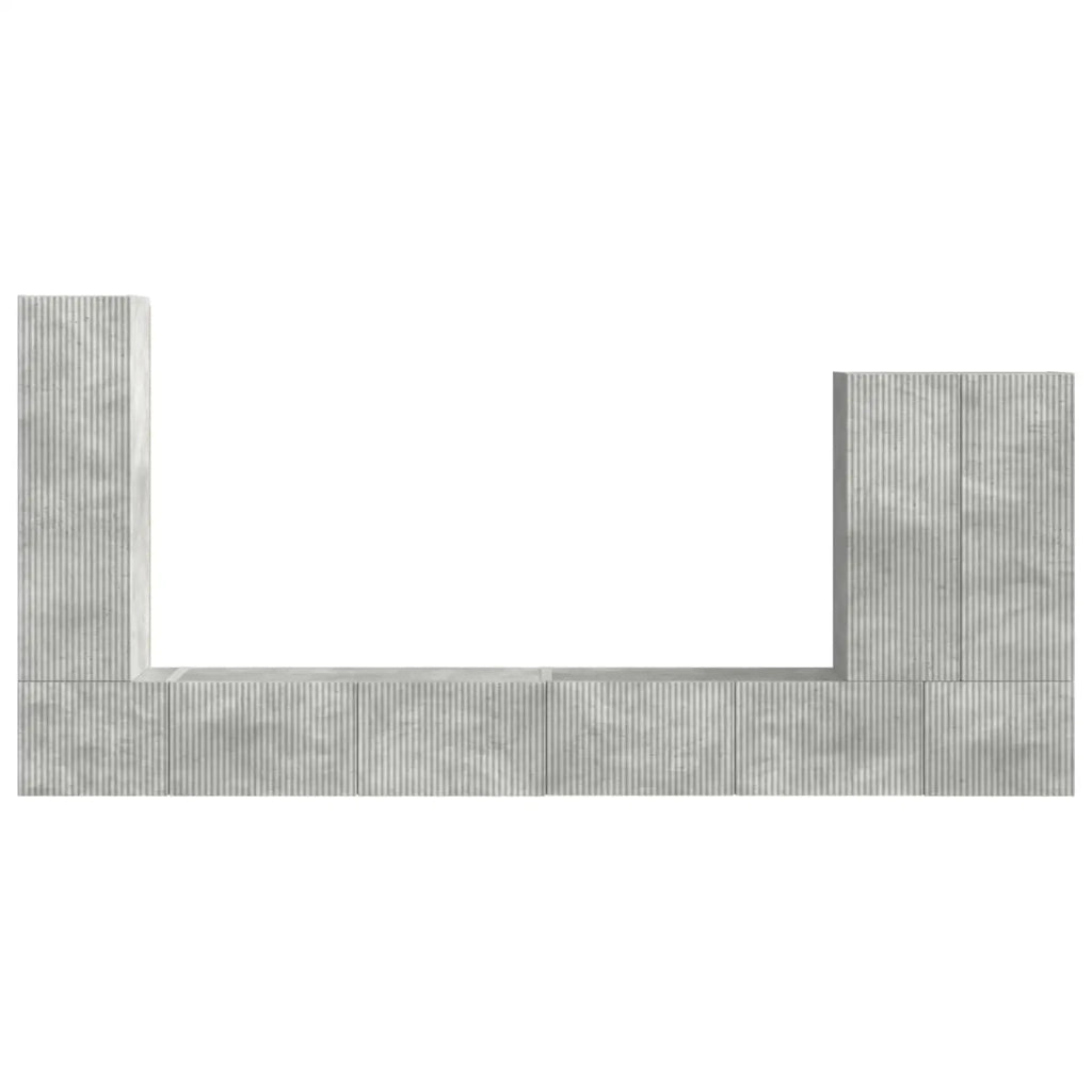 Set di Mobiletto da TV a Parete 6 pz-Credenza per TV sospesa Grigio cemento 998868