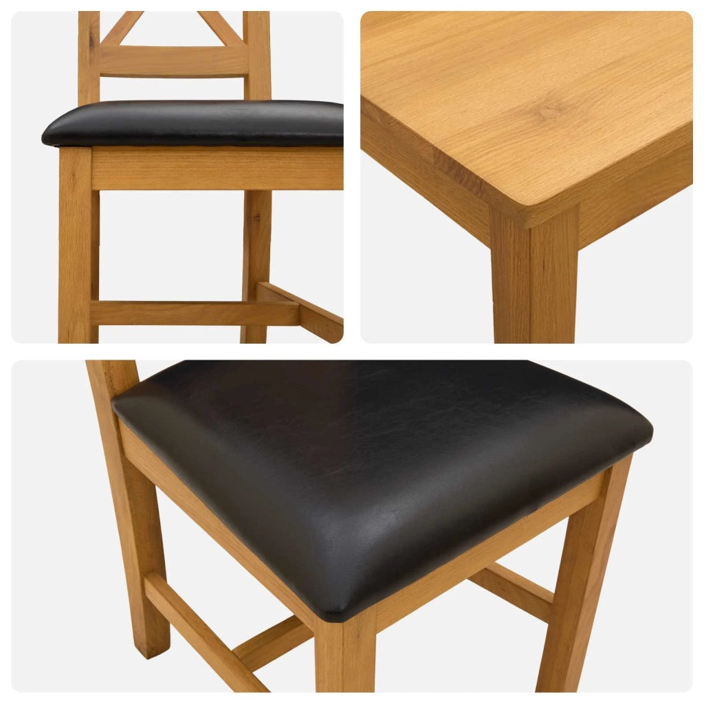 Set da pranzo 7 pz Nero Legno di Quercia Massello 3430270