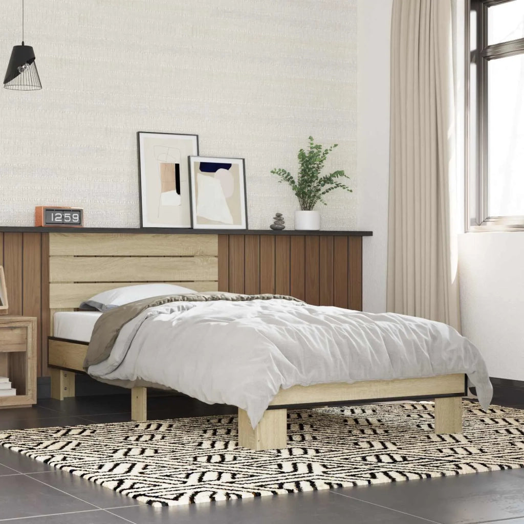 Struttura letto con testata Rovere Sonoma 80 x 200 cm 8009089