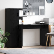 Scrivania con spazio di archiviazione Rovere Nero Legno Ingegnerizzato