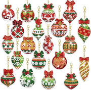 Decorazione per Porta Chiavi Natale 5D Puntinatura di Diamante - 20 pezzi - DIY Porta Chiavi - Modello 5D Puntinatura di Diamante