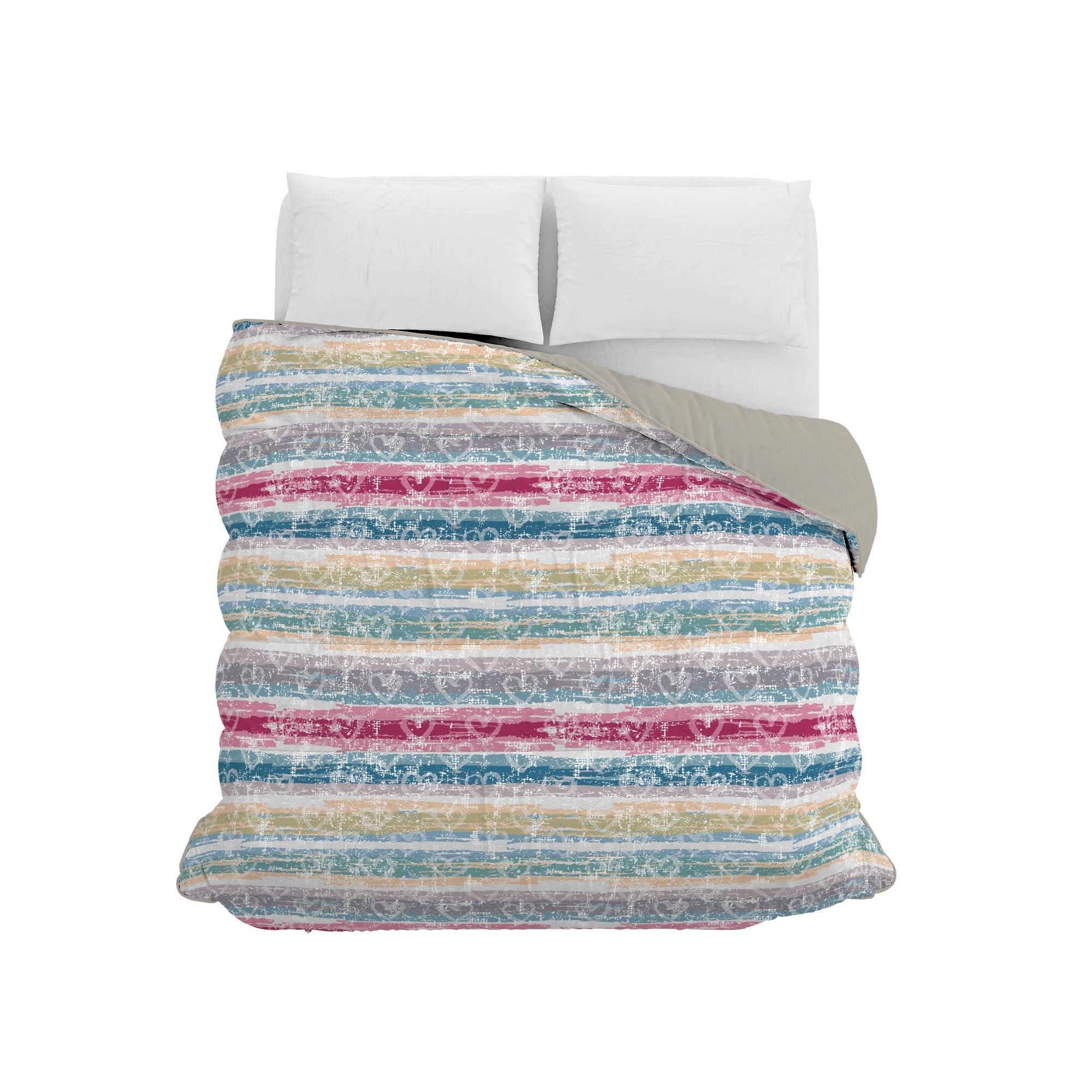 Trapunta Invernale Matrimoniale 180gr con Stampa in Microfibra Love Lines