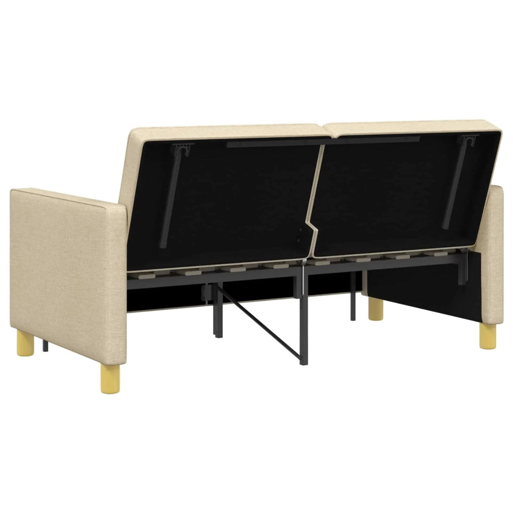 Divano letto | Sof¨¤ letto | Letto singolo Estraibile Crema Tessuto