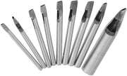 Kit di perforazione a 9 pezzi - Ovale punteria - Trattamento pelle - Attrezzatura DIY - Precisi fori - Acciaio termorresistente - Punteria