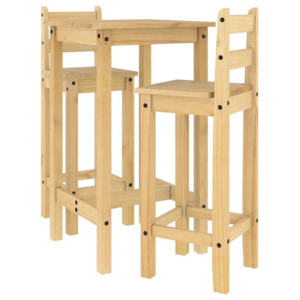 Set da Bar 3 pz in Legno Massello di Pino 4005687