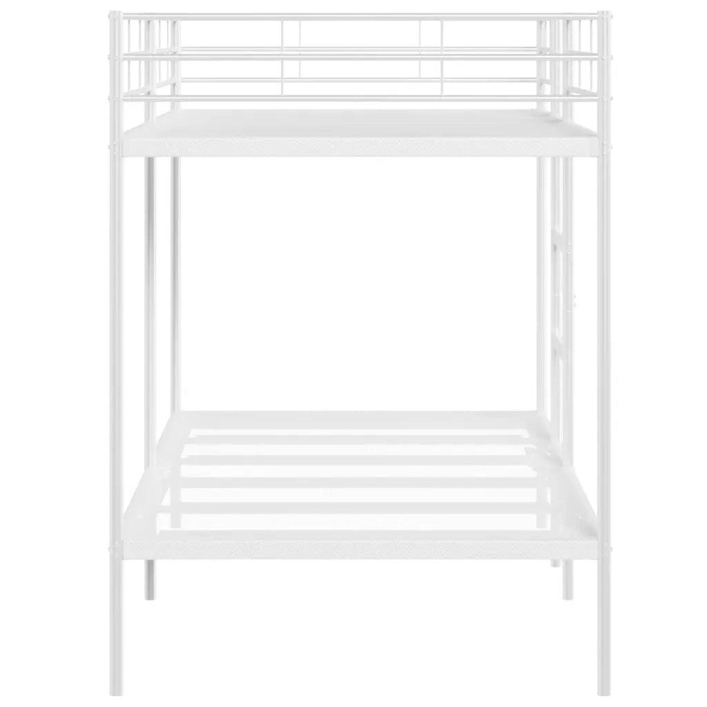 Letto a Castello senza Materasso Bianco 100x200 cm in Acciaio