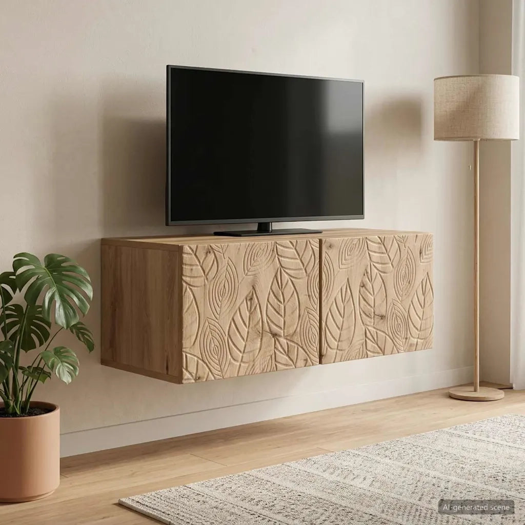 Mobile Porta TV da Muro 98 x 31 cm Rovere Artigianale 898904
