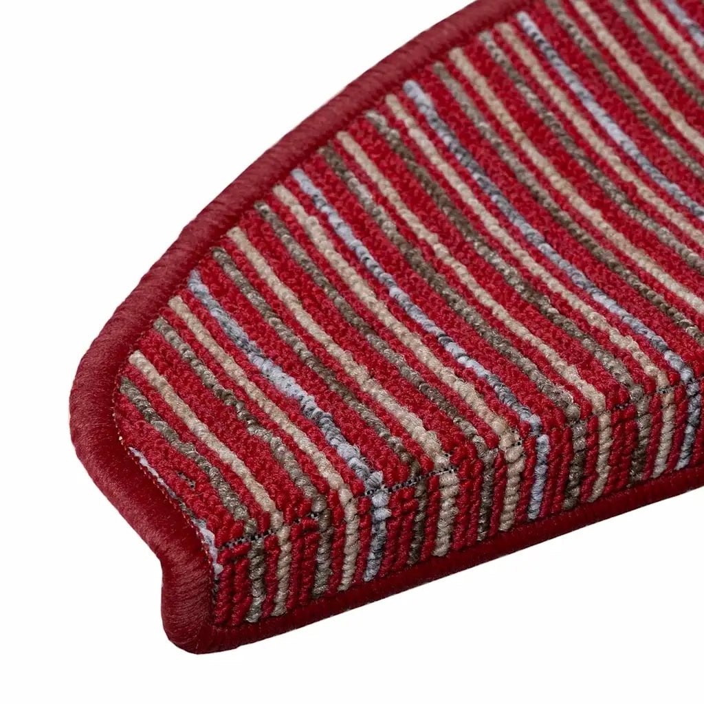 Tappetini per scale autoadesivi 15 pcs Rosso 65 x 21 x 4 cm