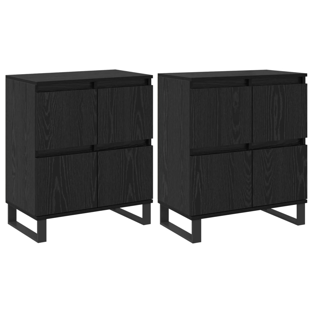 Credenza 2 pz | Madia | Buffet da pranzo | Armadio da pranzo Rovere Nero 60 x 35 x 70 cm