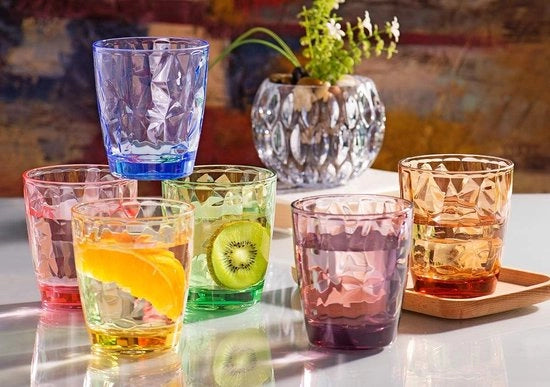 Set di bicchieri in acrilico - Bicchieri in plastica impermeabili per bambini - Drinkware da pileggiare divertenti - Set di bicchieri per acqua e succo