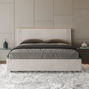 Letto matrimoniale senza rete imbottito 160x210 tessuto Labirinto 1 bianco Rosal