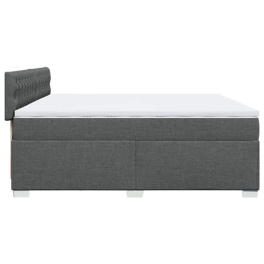 Giroletto a Molle con Materasso Grigio Scuro 200x200 cm Tessuto 3286003