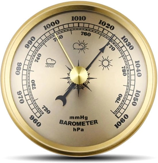 Barometro senza fili con alta precisione per interni, esterni e pesca - 70 mm / 2,76 pollici manometro, stazione meteorologica, barometro da parete senza batterie per terrazza, giardino e campeggio