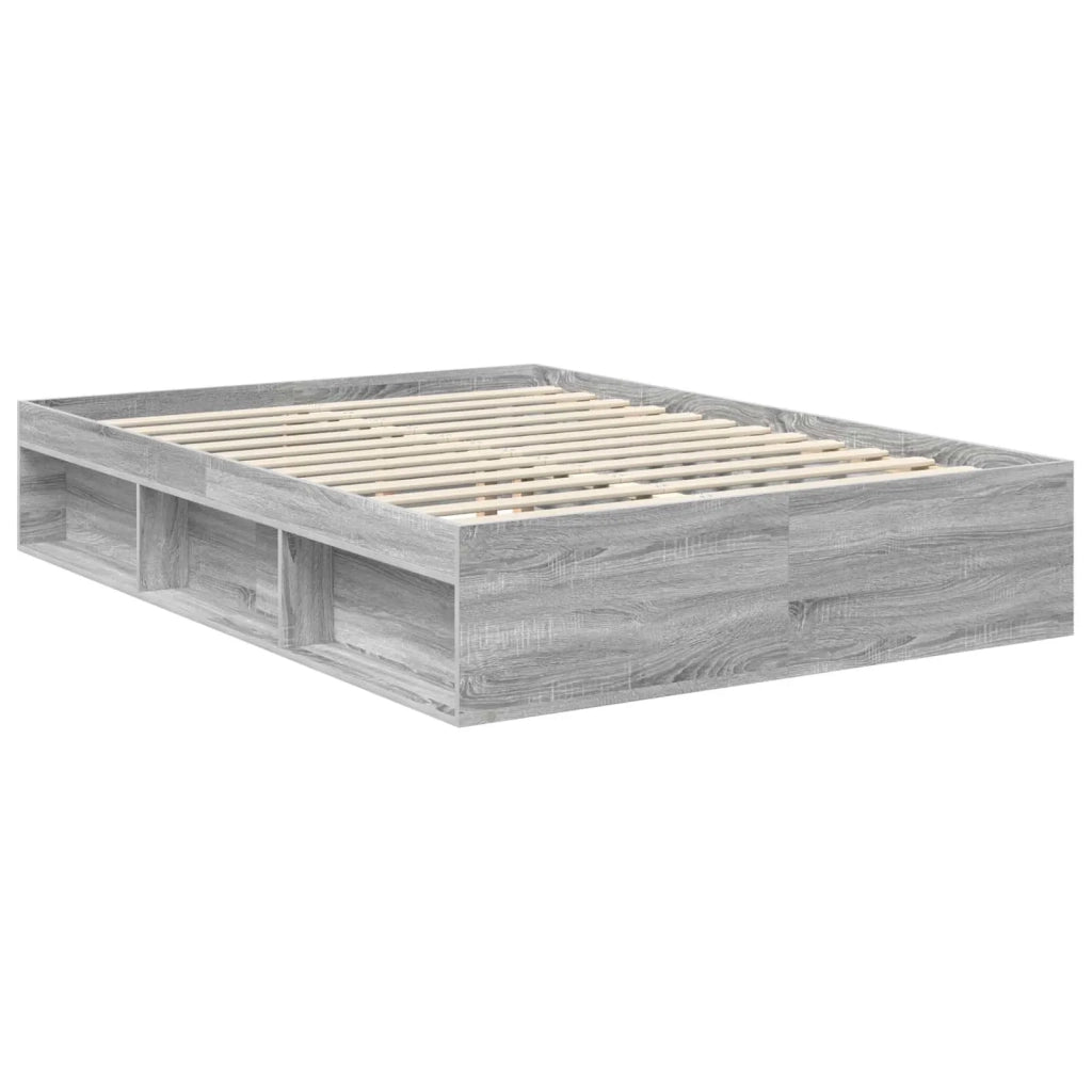 Struttura del letto Grigio Sonoma 140 x 190 cm Pino massello
